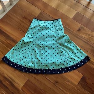 Lined Polkadot Green and black Carol little 97% cotton 3% Lycra skirt size 4